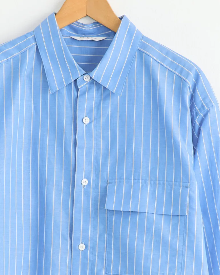 Oversized Shirt in Blue Stripe