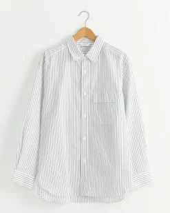 Oversized Shirt in White Stripe