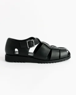 Pacific Sandal in Lisse Noir