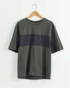 Panel T-Shirt in Off Black