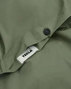 Percale Double Duvet Cover King in Olive Green