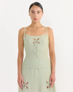 Petal Camisole in Swamp Green