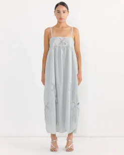 Petal Sun Dress in Fog Grey