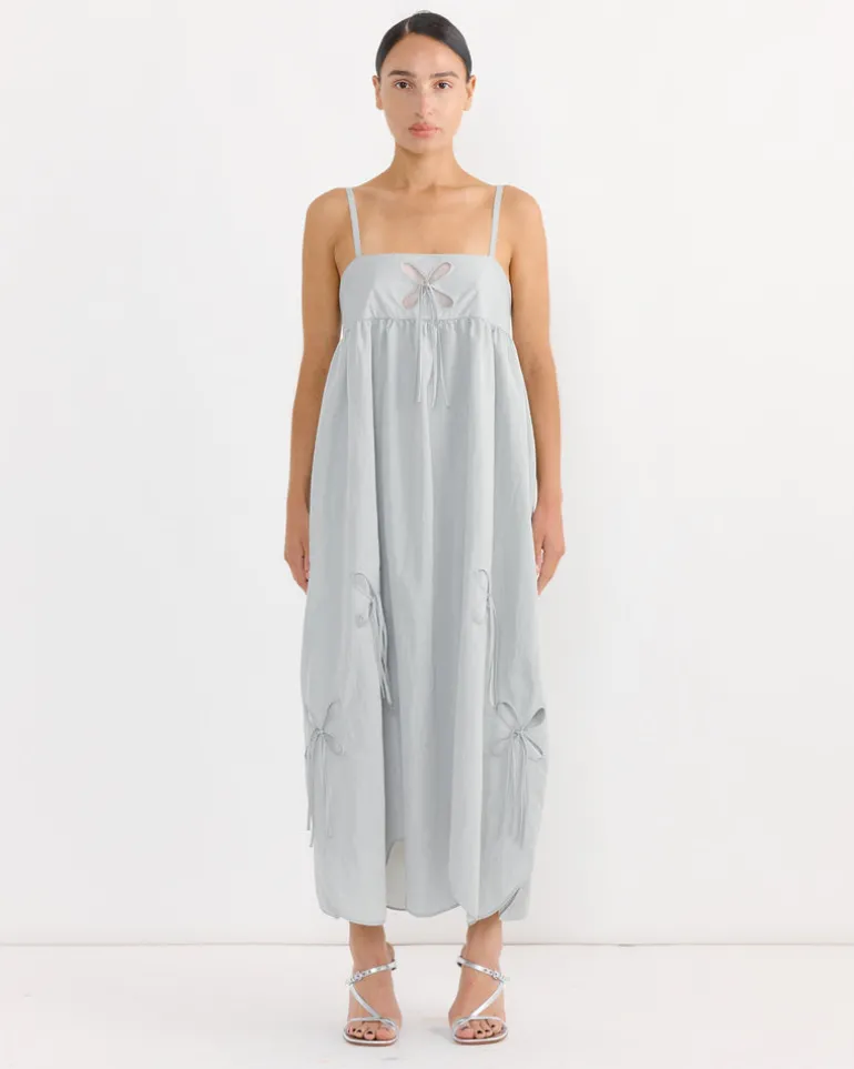 Petal Sun Dress in Fog Grey