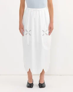 Petal Sun Skirt in White
