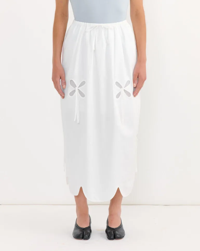 Petal Sun Skirt in White