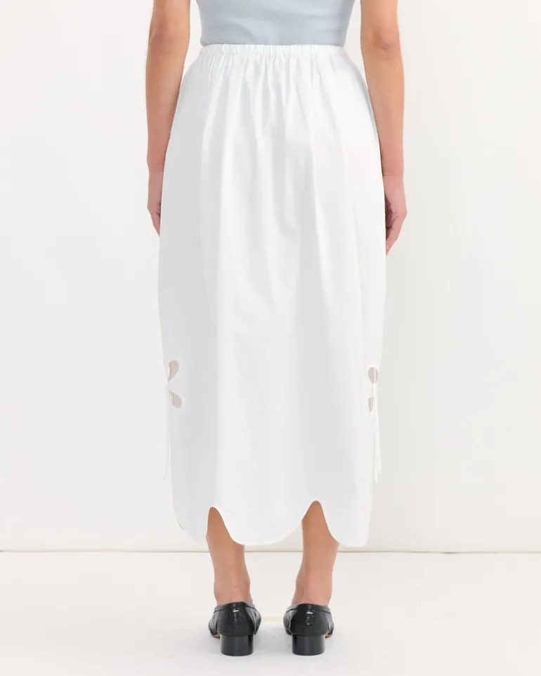 Petal Sun Skirt in White