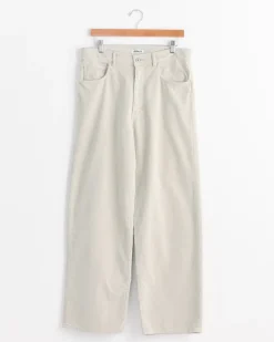 Pigment Dye Corduroy Wide 5P Pant in White Khaki