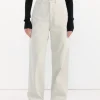 Pigment Dye Corduroy Wide 5P Pant in White Khaki