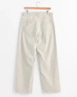 Pigment Dye Corduroy Wide 5P Pant in White Khaki