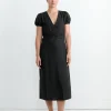 Pinched Dress in Black
