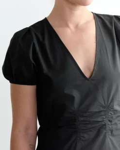 Pinched Dress in Black
