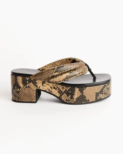 Platform Sandals in Beige