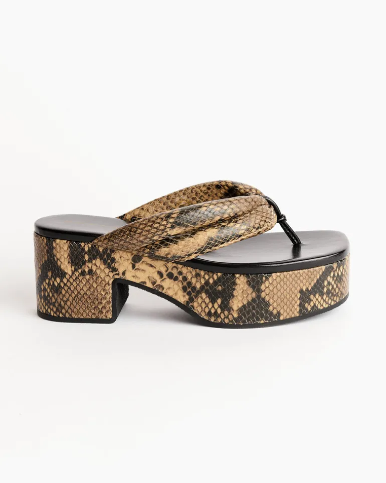 Platform Sandals in Beige