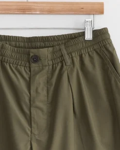 Pleated Track Short in Olive