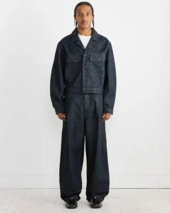 Pleated Workwear Pant in Denim Indigo