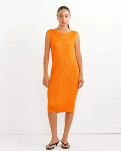 Pleats Please MC July Dress in Orange