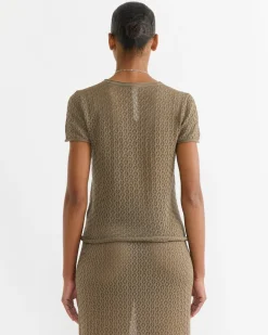 Pointelle Baby Tee in Earth