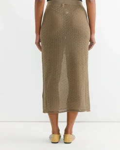 Pointelle Skirt in Earth