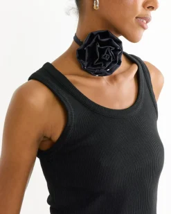 Polka Rosetta Tie in Black/Ivory