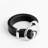 Porte Belt in Black/Silver