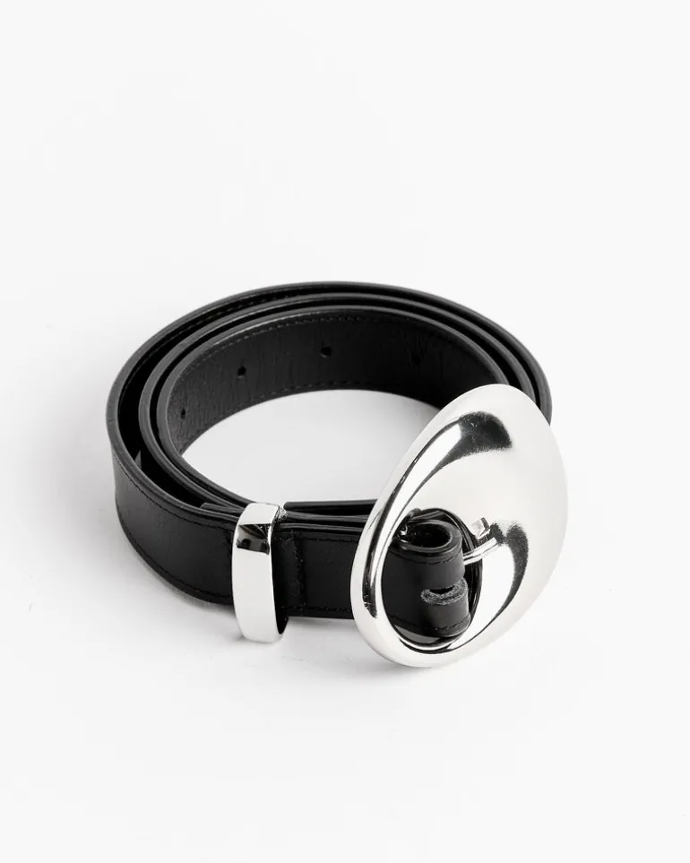 Porte Belt in Black/Silver