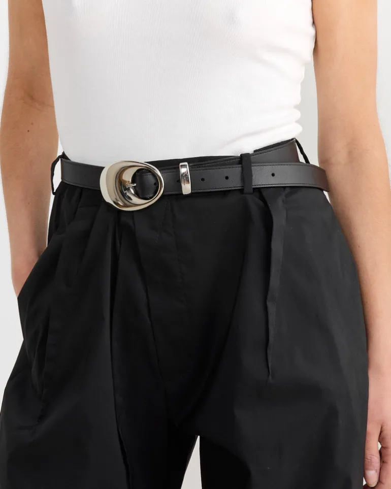 Porte Belt in Black/Silver