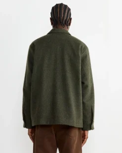 Porto Shirt Jacket in Felted Wool Olive