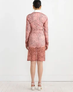 Printed Draped Top in Peach