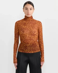 Printed Turtleneck in Orange