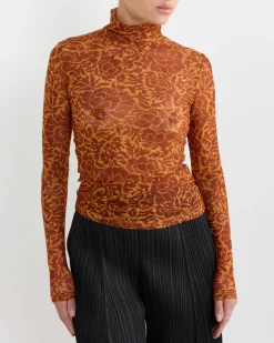 Printed Turtleneck in Orange
