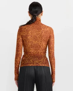 Printed Turtleneck in Orange