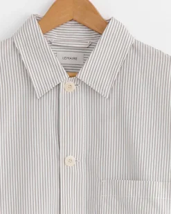 Pyjama Shirt in Creamy White/Taupe/Black