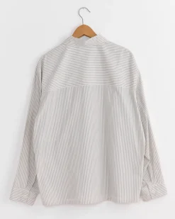 Pyjama Shirt in Creamy White/Taupe/Black
