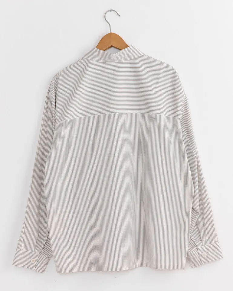 Pyjama Shirt in Creamy White/Taupe/Black