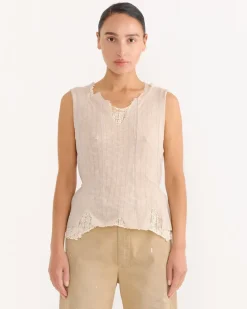 Ragged Vest in Taupe
