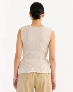 Ragged Vest in Taupe
