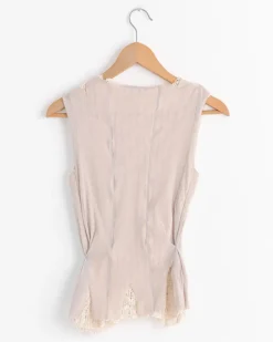 Ragged Vest in Taupe