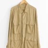 Raw Silk B.D.U. Jacket in Khaki
