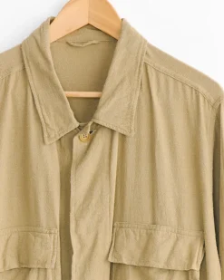 Raw Silk B.D.U. Jacket in Khaki
