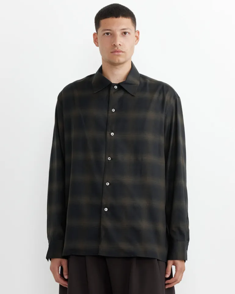 Ray Shirt in Black/Chocolate Brown