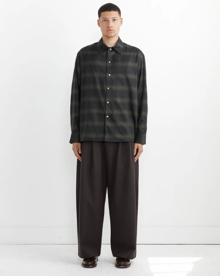 Ray Shirt in Black/Chocolate Brown