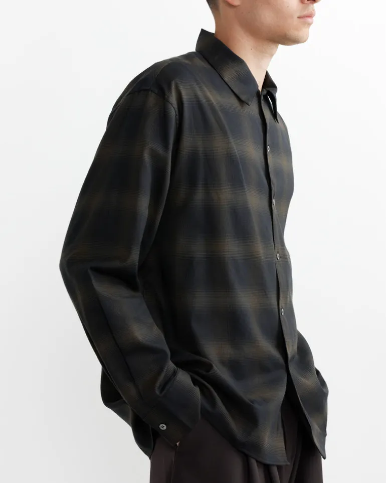 Ray Shirt in Black/Chocolate Brown