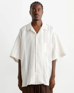 Re-Engineered Overshirt in Stripe Natural
