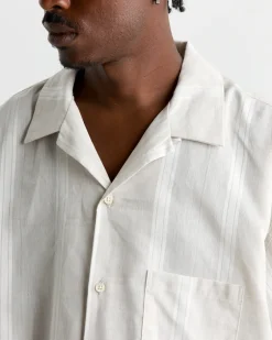 Re-Engineered Overshirt in Stripe Natural