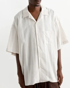 Re-Engineered Overshirt in Stripe Natural