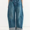 Relaxed Cuffed Lasso in Vista Blue