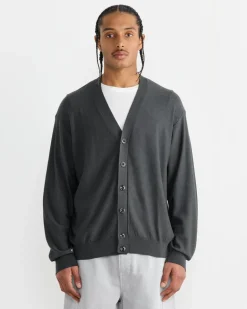 Relaxed Twisted Cardigan in Carbon