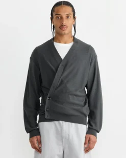 Relaxed Twisted Cardigan in Carbon