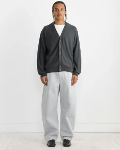 Relaxed Twisted Cardigan in Carbon